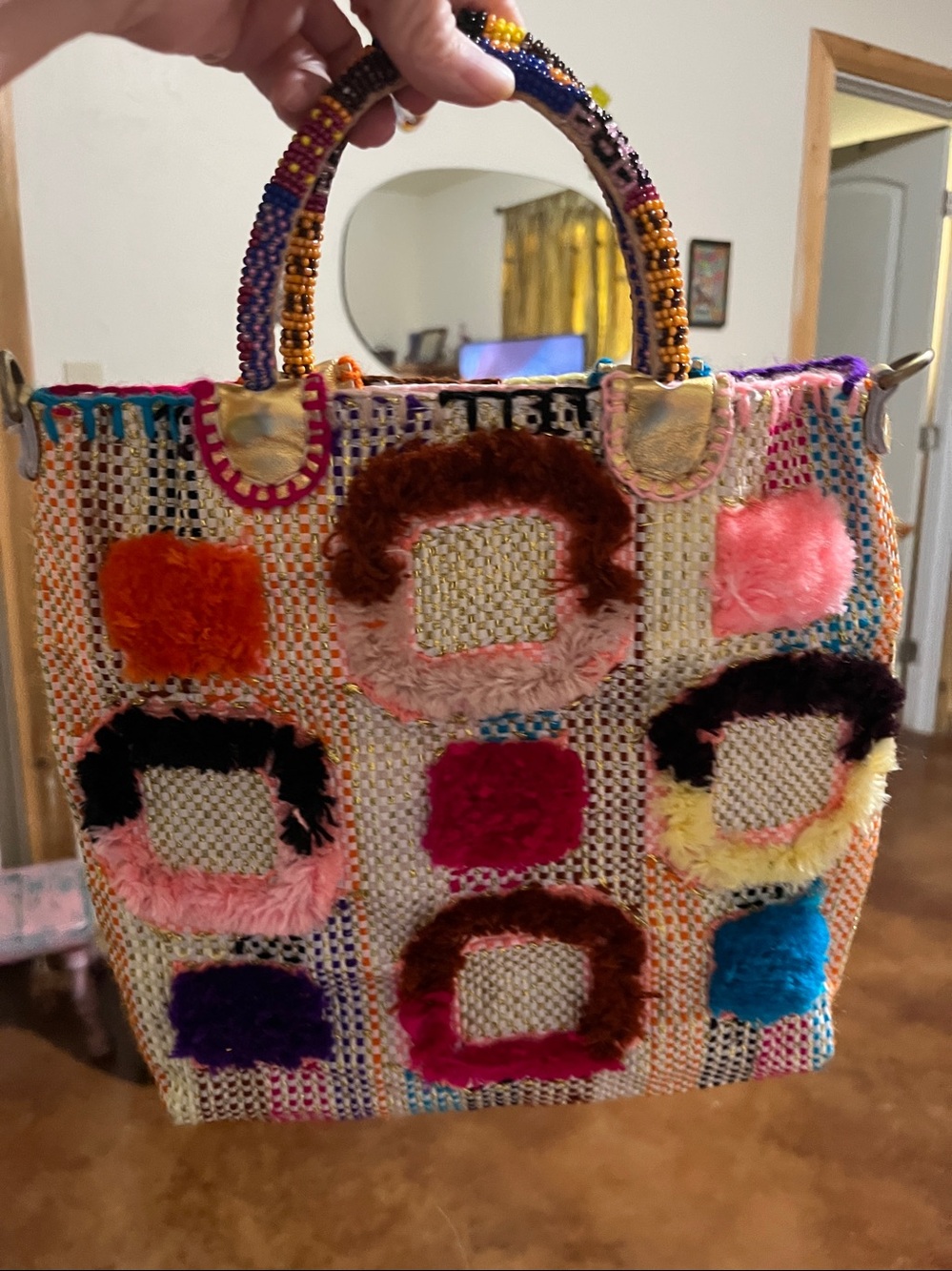 En Shalla Moroccan Circle
Patchwork Tote Bag - Multi-
Color (Rare/Anthropologie)